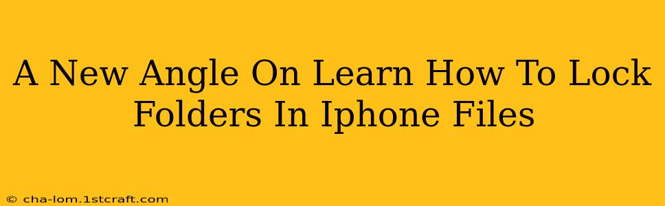 A New Angle On Learn How To Lock Folders In Iphone Files