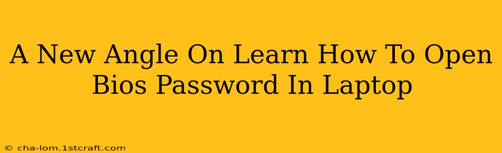 A New Angle On Learn How To Open Bios Password In Laptop