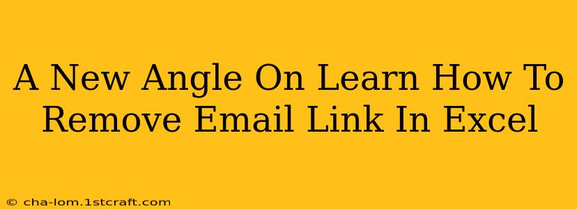 A New Angle On Learn How To Remove Email Link In Excel