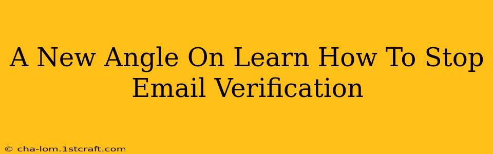 A New Angle On Learn How To Stop Email Verification