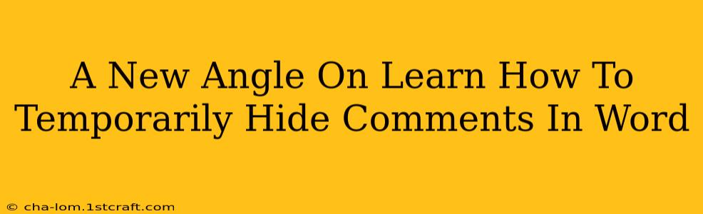 A New Angle On Learn How To Temporarily Hide Comments In Word