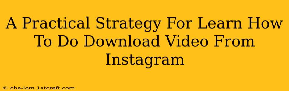 A Practical Strategy For Learn How To Do Download Video From Instagram