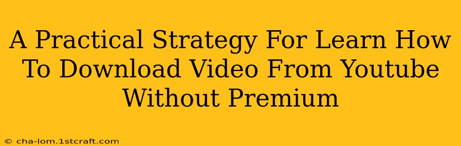 A Practical Strategy For Learn How To Download Video From Youtube Without Premium