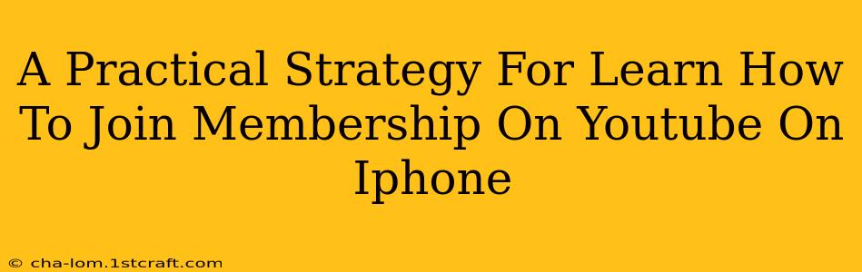 A Practical Strategy For Learn How To Join Membership On Youtube On Iphone