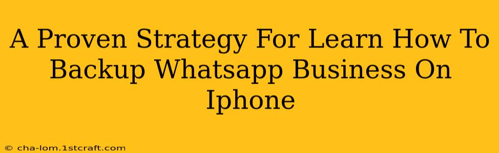 A Proven Strategy For Learn How To Backup Whatsapp Business On Iphone