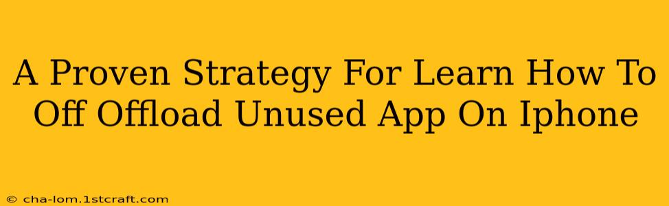 A Proven Strategy For Learn How To Off Offload Unused App On Iphone