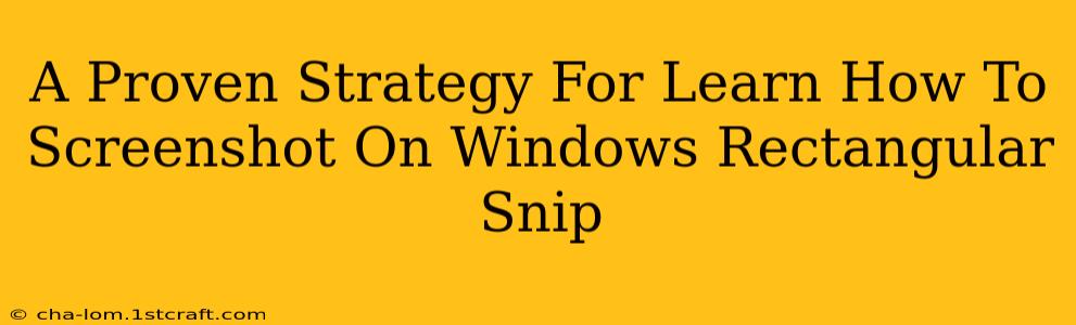 A Proven Strategy For Learn How To Screenshot On Windows Rectangular Snip