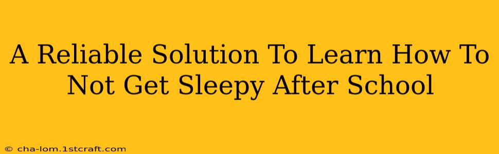 A Reliable Solution To Learn How To Not Get Sleepy After School