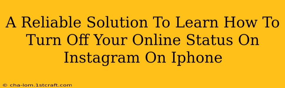 A Reliable Solution To Learn How To Turn Off Your Online Status On Instagram On Iphone