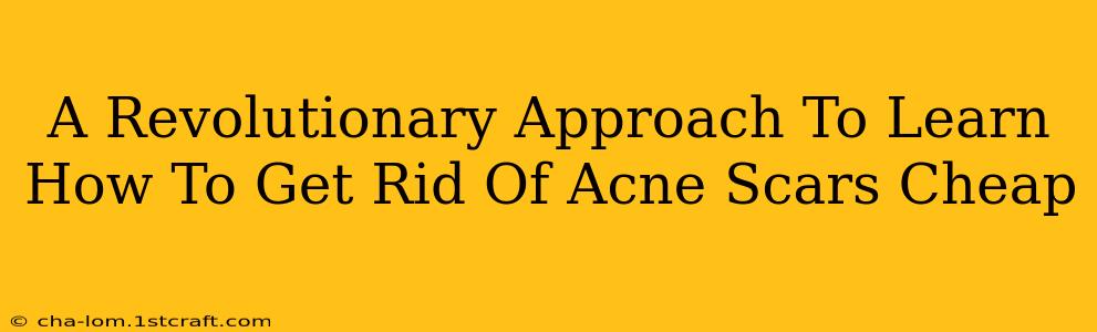 A Revolutionary Approach To Learn How To Get Rid Of Acne Scars Cheap