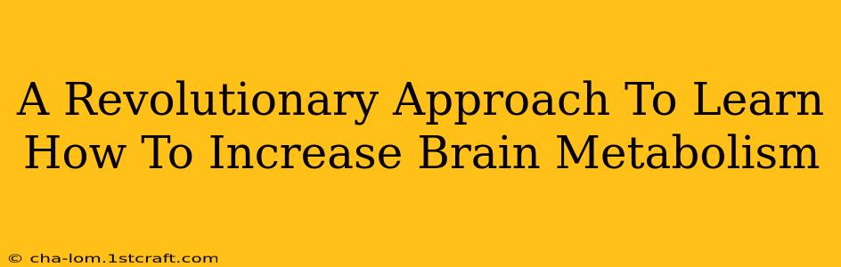 A Revolutionary Approach To Learn How To Increase Brain Metabolism