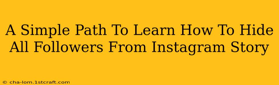 A Simple Path To Learn How To Hide All Followers From Instagram Story