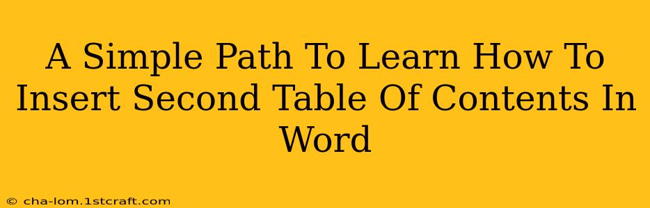 A Simple Path To Learn How To Insert Second Table Of Contents In Word