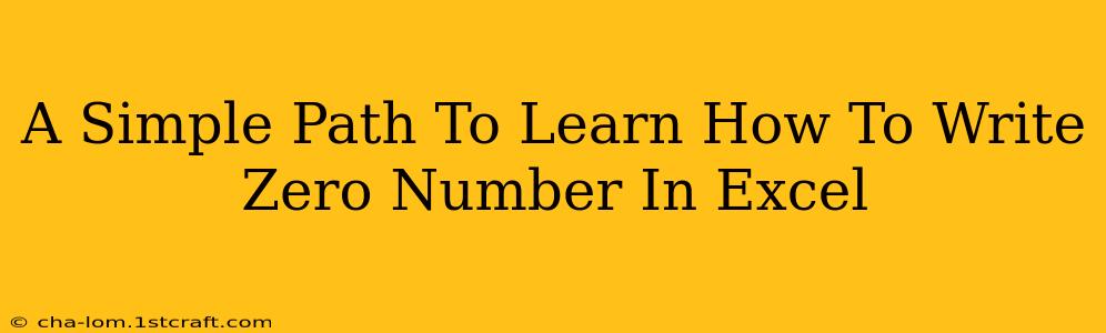 A Simple Path To Learn How To Write Zero Number In Excel