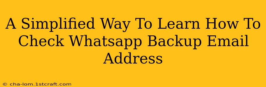 A Simplified Way To Learn How To Check Whatsapp Backup Email Address