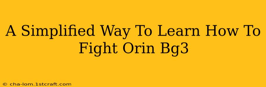 A Simplified Way To Learn How To Fight Orin Bg3