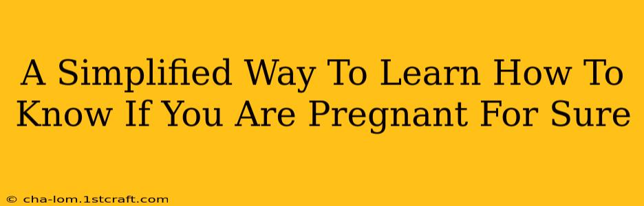 A Simplified Way To Learn How To Know If You Are Pregnant For Sure