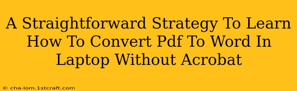 A Straightforward Strategy To Learn How To Convert Pdf To Word In Laptop Without Acrobat