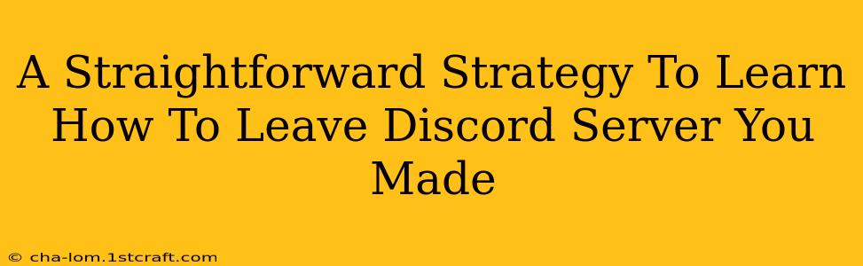 A Straightforward Strategy To Learn How To Leave Discord Server You Made