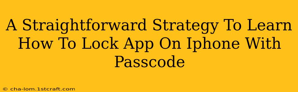 A Straightforward Strategy To Learn How To Lock App On Iphone With Passcode