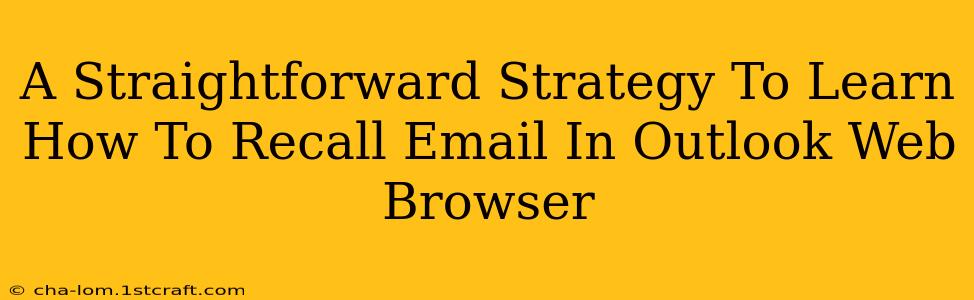 A Straightforward Strategy To Learn How To Recall Email In Outlook Web Browser