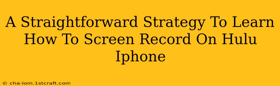 A Straightforward Strategy To Learn How To Screen Record On Hulu Iphone