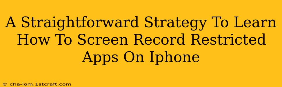 A Straightforward Strategy To Learn How To Screen Record Restricted Apps On Iphone