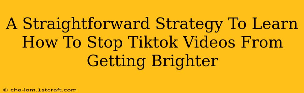 A Straightforward Strategy To Learn How To Stop Tiktok Videos From Getting Brighter