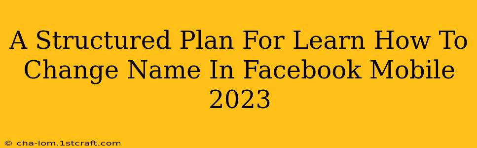 A Structured Plan For Learn How To Change Name In Facebook Mobile 2023