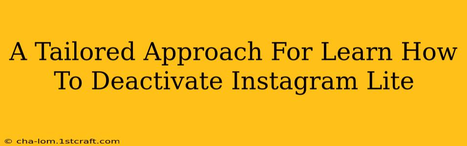 A Tailored Approach For Learn How To Deactivate Instagram Lite