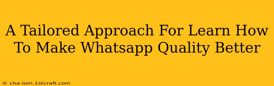 A Tailored Approach For Learn How To Make Whatsapp Quality Better