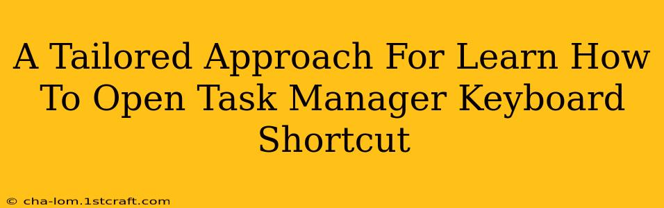 A Tailored Approach For Learn How To Open Task Manager Keyboard Shortcut