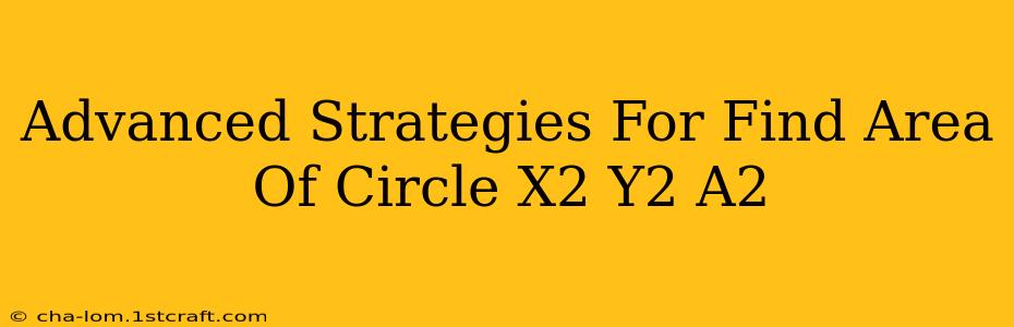 Advanced Strategies For Find Area Of Circle X2 Y2 A2