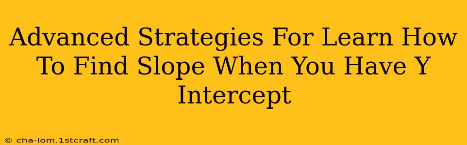 Advanced Strategies For Learn How To Find Slope When You Have Y Intercept