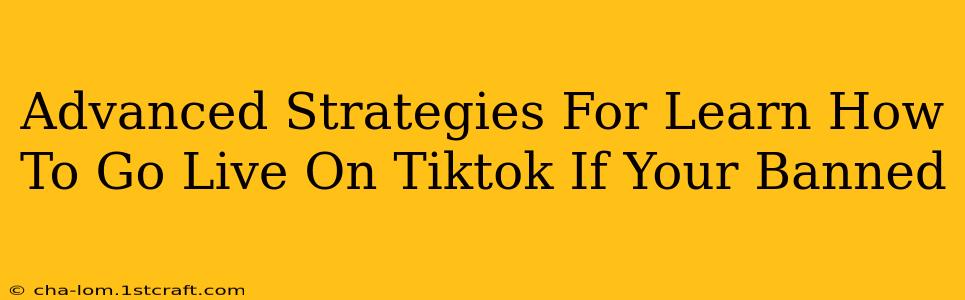 Advanced Strategies For Learn How To Go Live On Tiktok If Your Banned