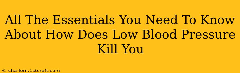 All The Essentials You Need To Know About How Does Low Blood Pressure Kill You