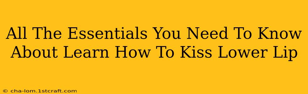 All The Essentials You Need To Know About Learn How To Kiss Lower Lip