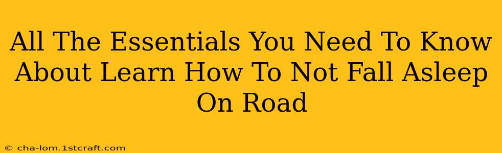 All The Essentials You Need To Know About Learn How To Not Fall Asleep On Road