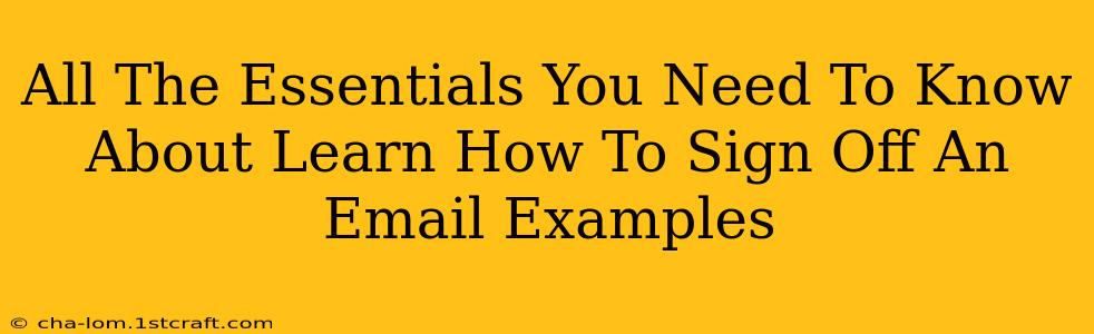 All The Essentials You Need To Know About Learn How To Sign Off An Email Examples