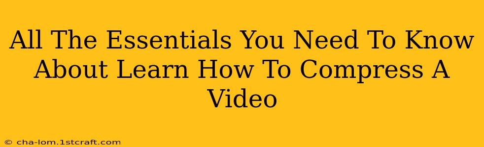 All The Essentials You Need To Know About Learn How To Compress A Video