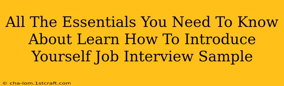 All The Essentials You Need To Know About Learn How To Introduce Yourself Job Interview Sample