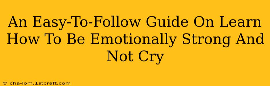 An Easy-To-Follow Guide On Learn How To Be Emotionally Strong And Not Cry