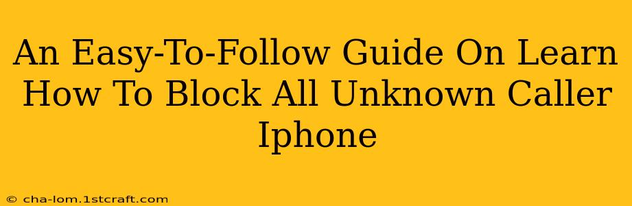 An Easy-To-Follow Guide On Learn How To Block All Unknown Caller Iphone