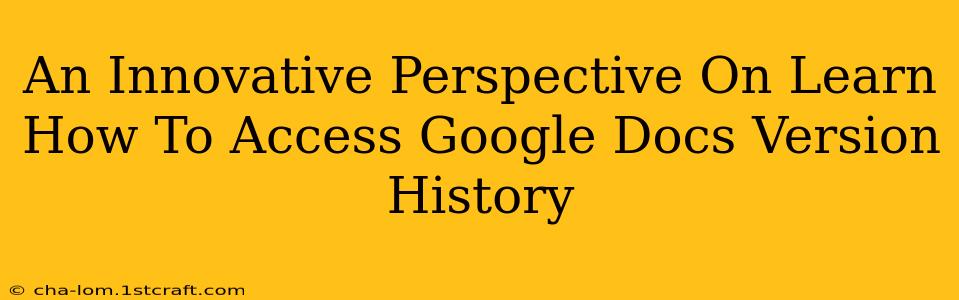 An Innovative Perspective On Learn How To Access Google Docs Version History