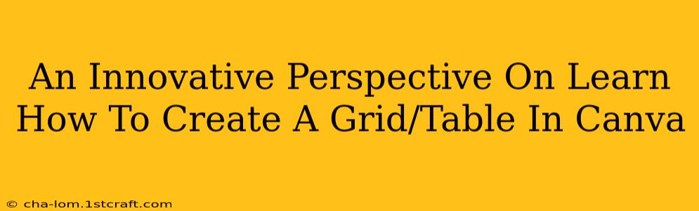 An Innovative Perspective On Learn How To Create A Grid/Table In Canva