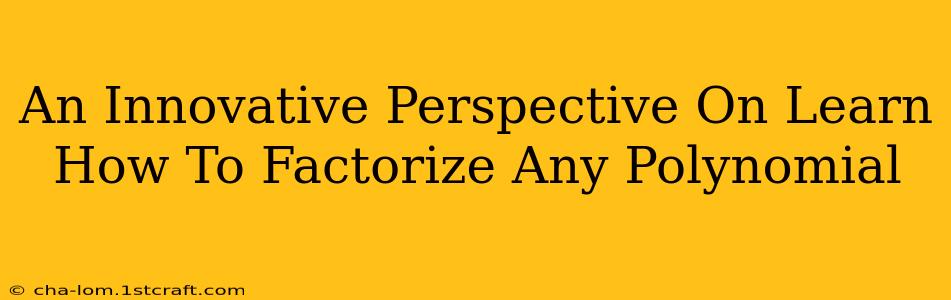 An Innovative Perspective On Learn How To Factorize Any Polynomial