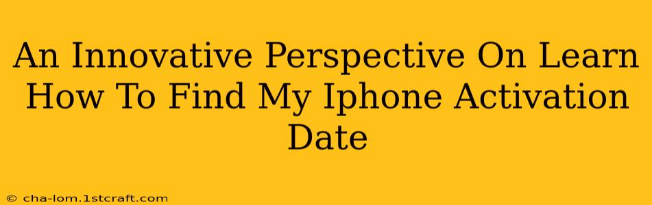 An Innovative Perspective On Learn How To Find My Iphone Activation Date