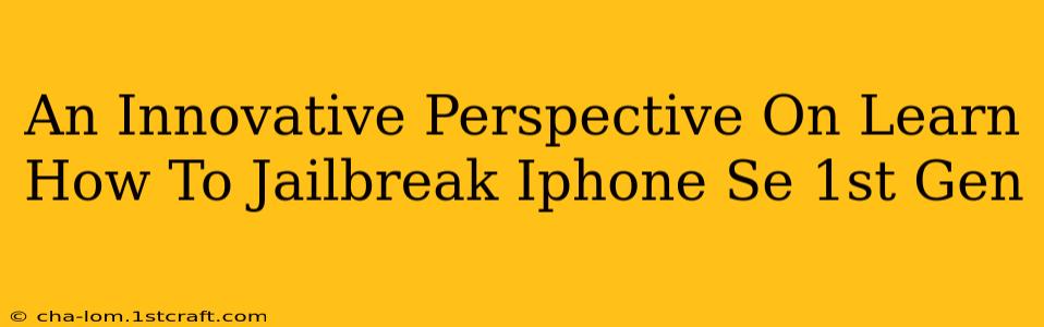 An Innovative Perspective On Learn How To Jailbreak Iphone Se 1st Gen