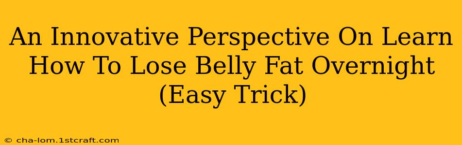 An Innovative Perspective On Learn How To Lose Belly Fat Overnight (Easy Trick)