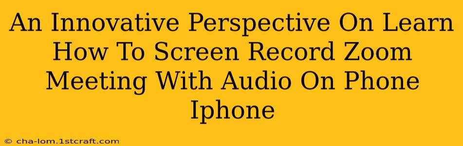 An Innovative Perspective On Learn How To Screen Record Zoom Meeting With Audio On Phone Iphone